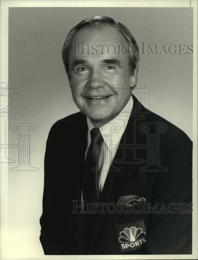 1988 Press Photo Dick Enberg, Olympic Venue Host on NBC Sports - hcp41692- Historic Images