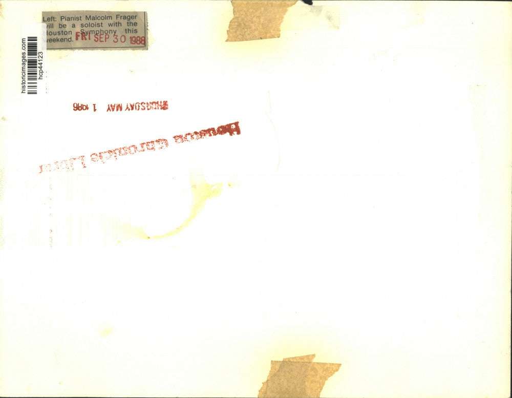 1986 Press Photo Pianist Malcolm Frager - hcp44123