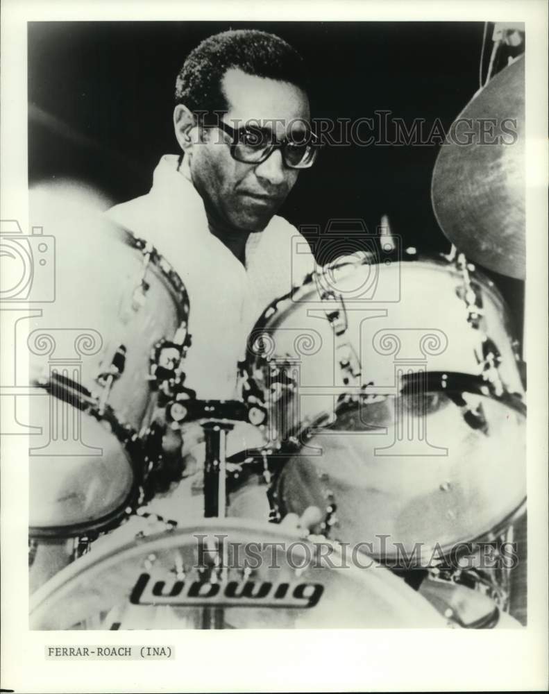 1982 Press Photo Jazz Musician Max Roach Plays Drums - hcp49695- Historic Images