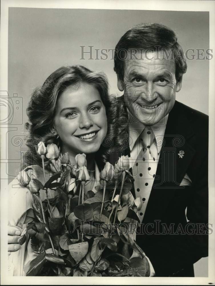 1978 Press Photo Catherine Gilmour &amp; Bob Barker on Tournament of Roses Parade.- Historic Images