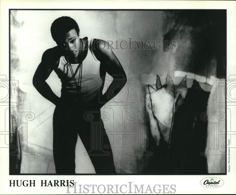 1989 Press Photo Hugh Harris, English funk and R&amp;B singer and musician.- Historic Images