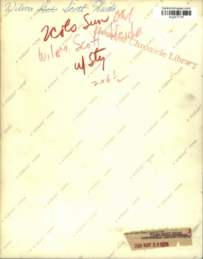 1974 Press Photo Wilma Scott Heide, President of National Organization for Women