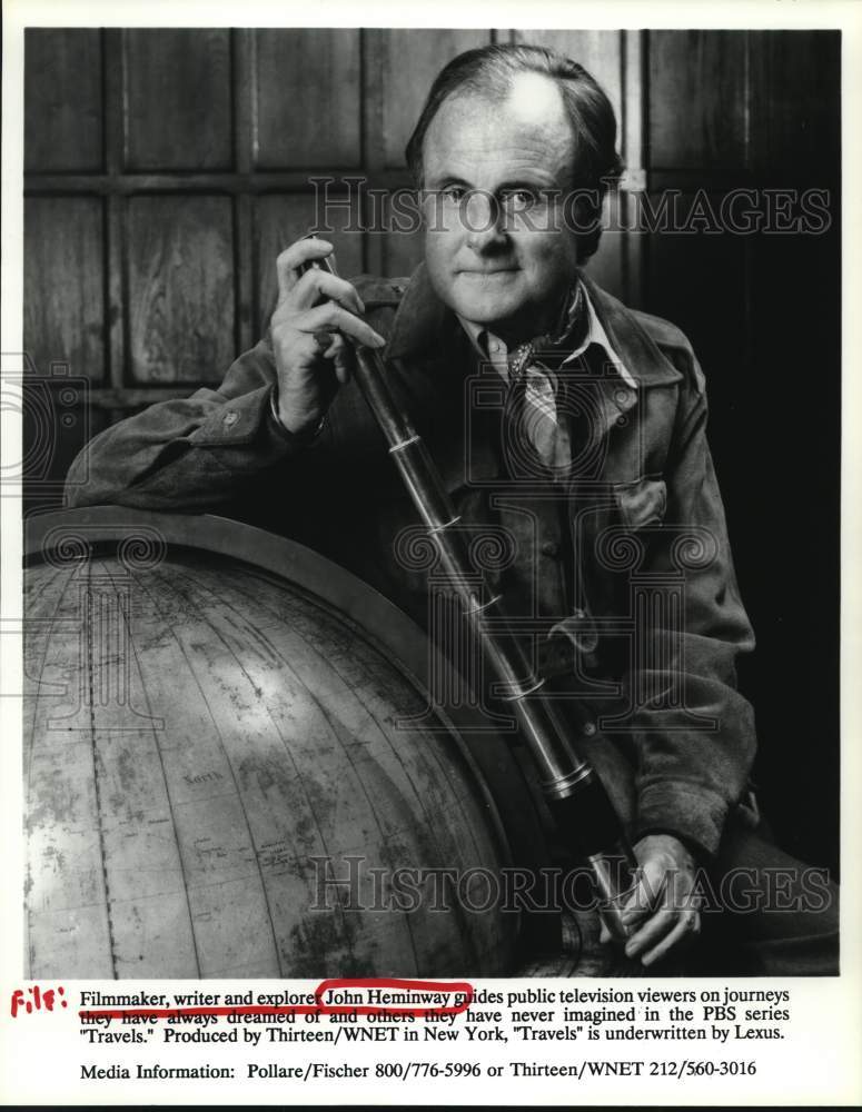 1994 Press Photo John Hemingway, Host of &quot;Travels&quot; PBS Series - hcp58208- Historic Images