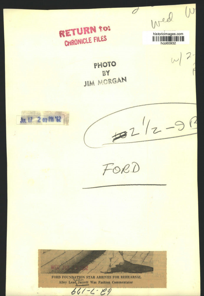 1962 Press Photo Actress Bella Jarrett - hcp60932