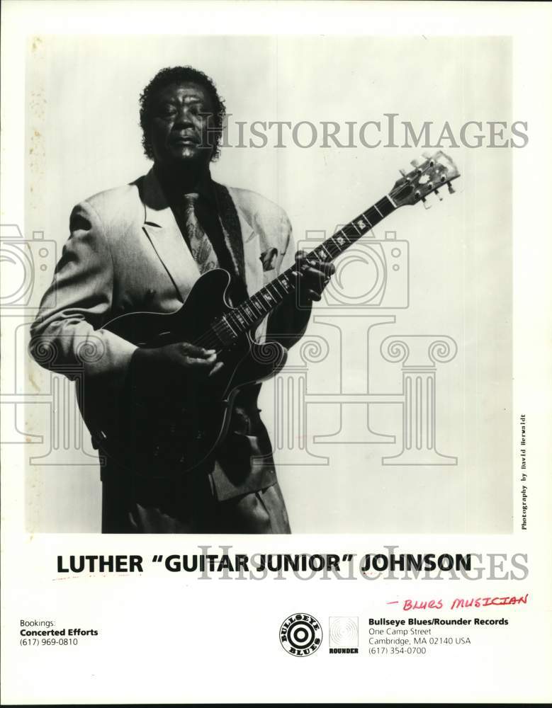 1995 Press Photo Blues Musician Luther &quot;Guitar Junior&quot; Johnson - hcp61475- Historic Images