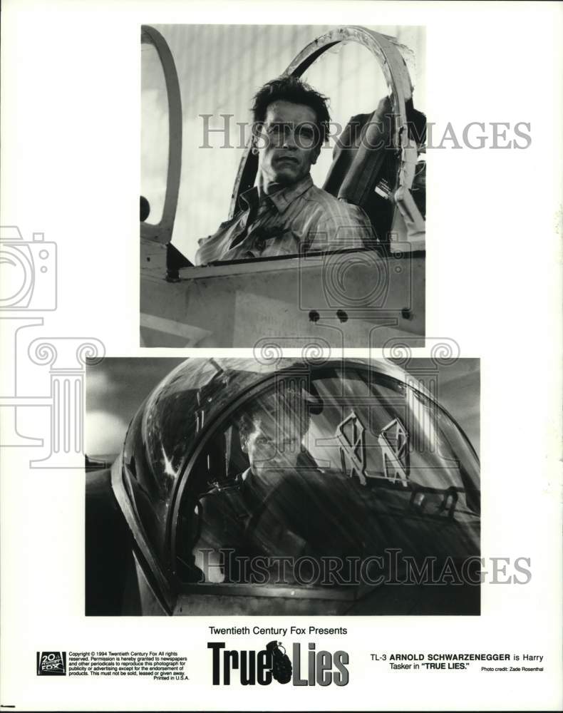 1994 Press Photo Arnold Schwarzenegger in "True Lies" - hcp63986