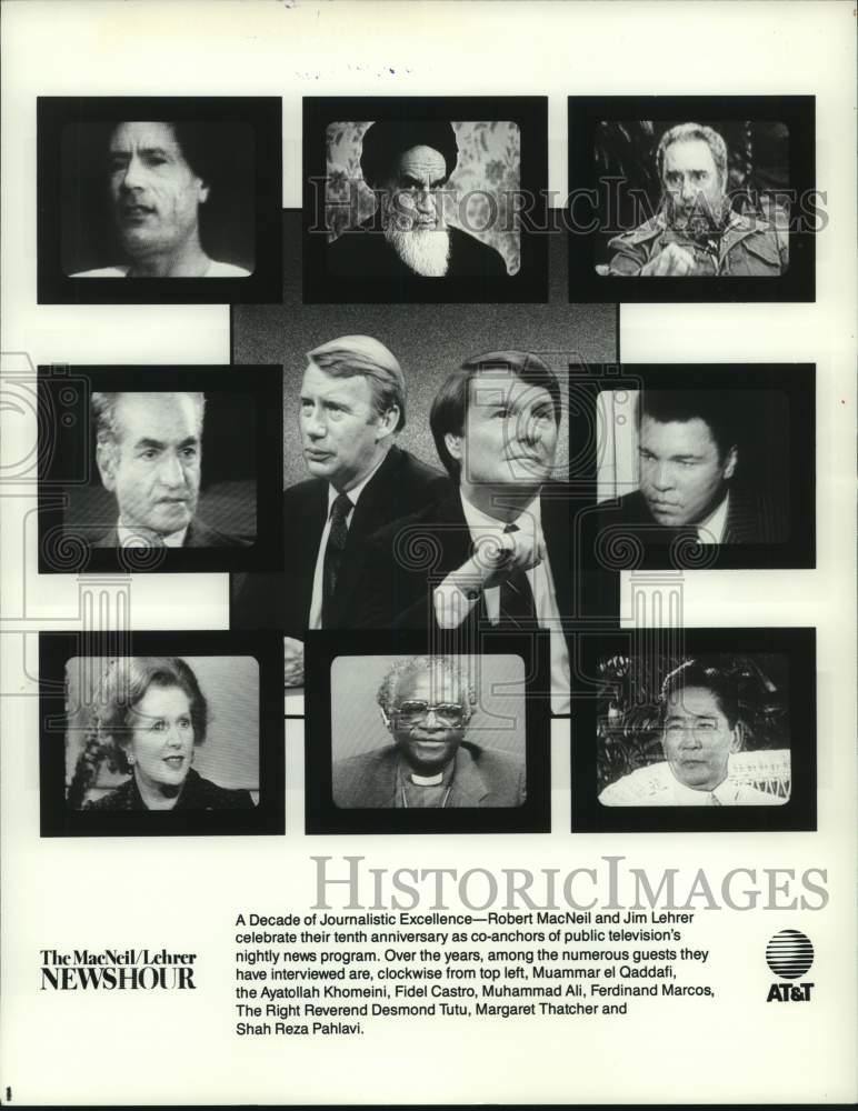 1994 Press Photo &quot;The MacNeil/Lehrer Report&quot; Hosts &amp; Various Guests - hcp68300- Historic Images