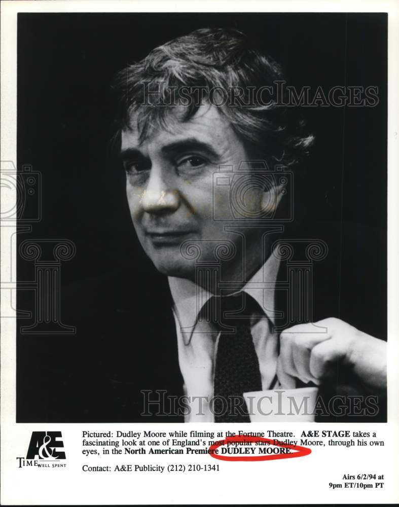1994 Press Photo Actor and comedian Dudley Moore stars "Dudley Moore," on A & E.