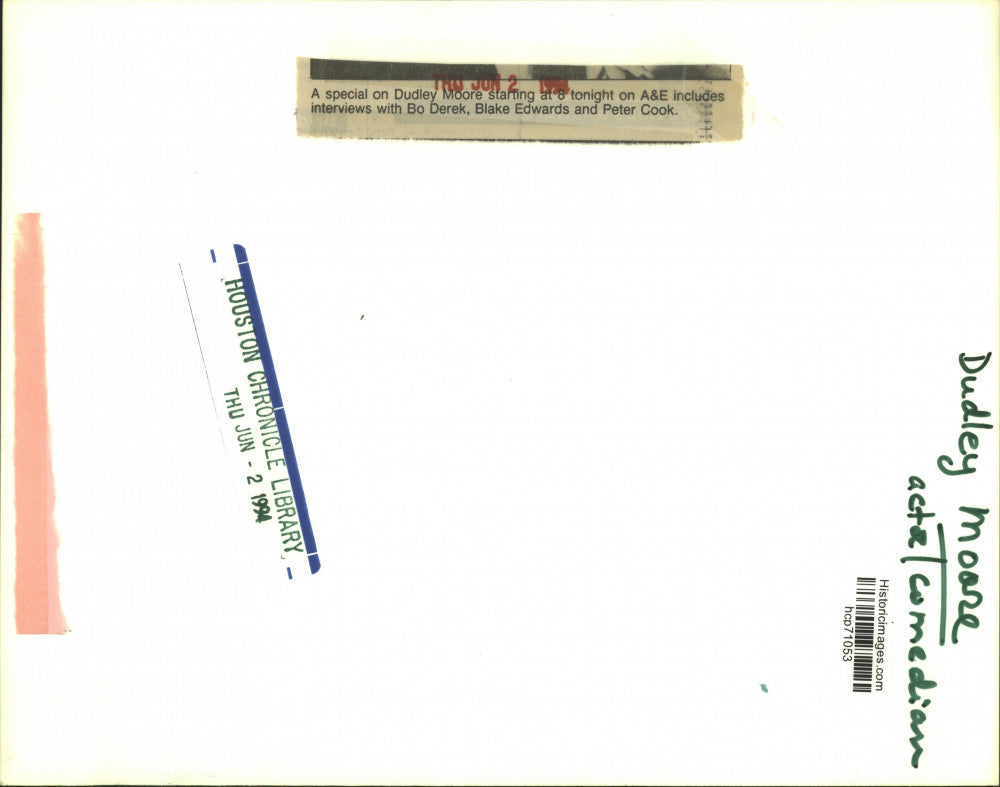 1994 Press Photo Actor and comedian Dudley Moore stars "Dudley Moore," on A & E.