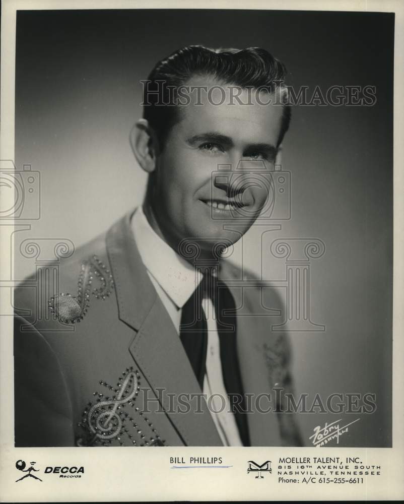 1965 Press Photo Singer Bill Phillips - hcp76077