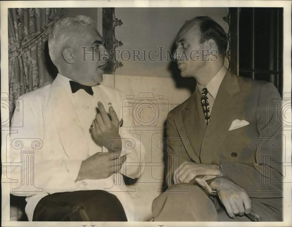 1939 Press Photo Jimmy Roosevelt &amp; Paul V. McNutt at Washington Party- Historic Images