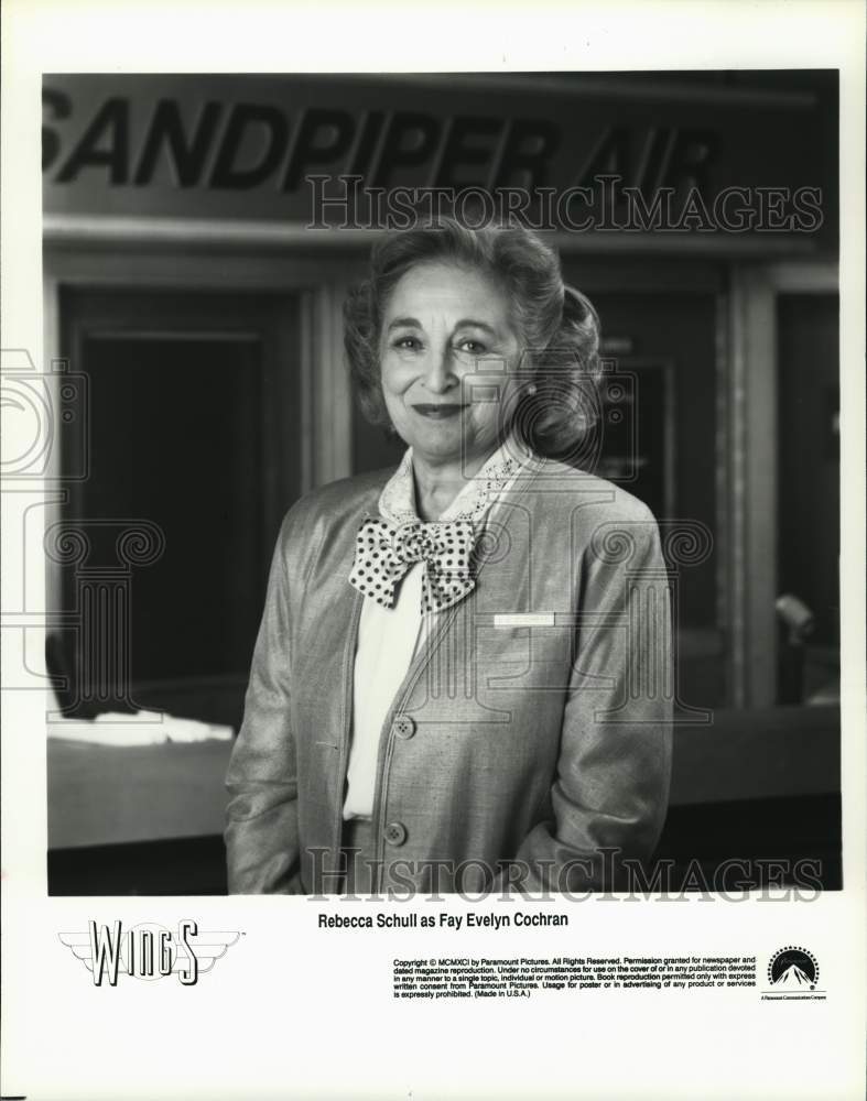 1991 Press Photo Actress Rebecca Schull as Fay Evelyn Cochran in &quot;Wings&quot;- Historic Images