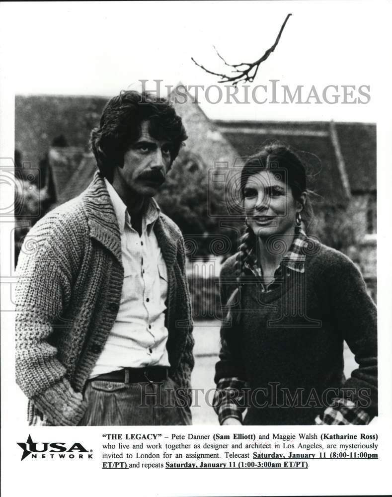 1997 Press Photo Actors Sam Elliott, Katharine Ross star in "The Legacy."