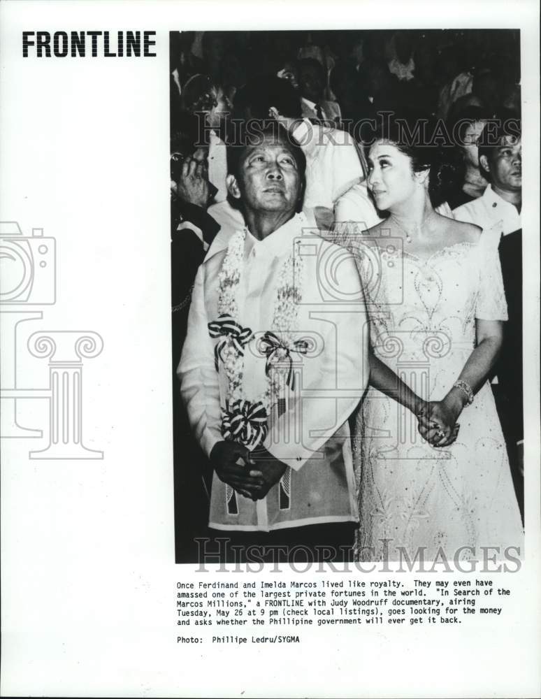 1987 Press Photo Ferdinand and Imelda Marcos in &quot;Frontline&quot; Documentary- Historic Images