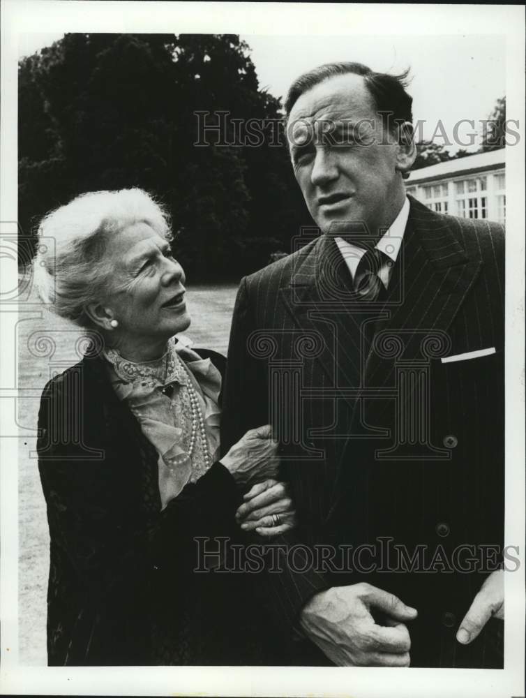 1986 Press Photo Dame Wendy Hiller, Nicol Williamson in &quot;Lord Mountbatten&quot;- Historic Images