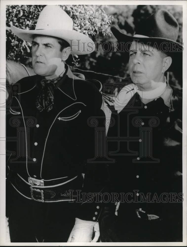 1964 Press Photo Western movie stars Ken Maynard with Hoot Gibson. - hcq00766- Historic Images