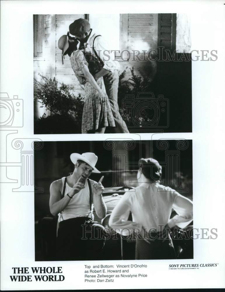 Press Photo Vincent D&#39;Onofrio and Renee Zellweger star in &quot;The Whole Wide World&quot;- Historic Images