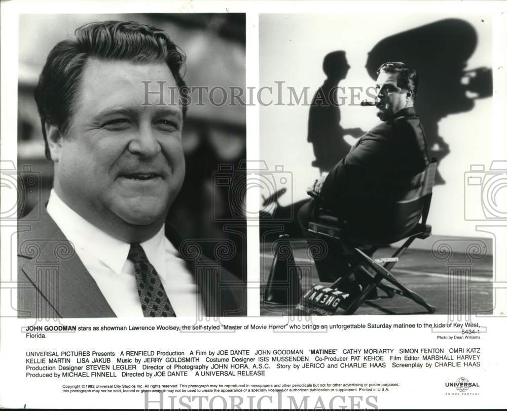 1992 Press Photo John Goodman stars as showman Lawrence Woolsey in &quot;Matinee&quot;- Historic Images