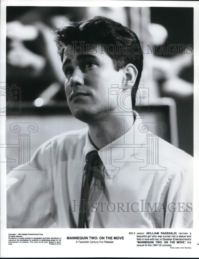 1991 Press Photo Actor William Ragsdale in "Mannequin Two: On the Move"- Historic Images