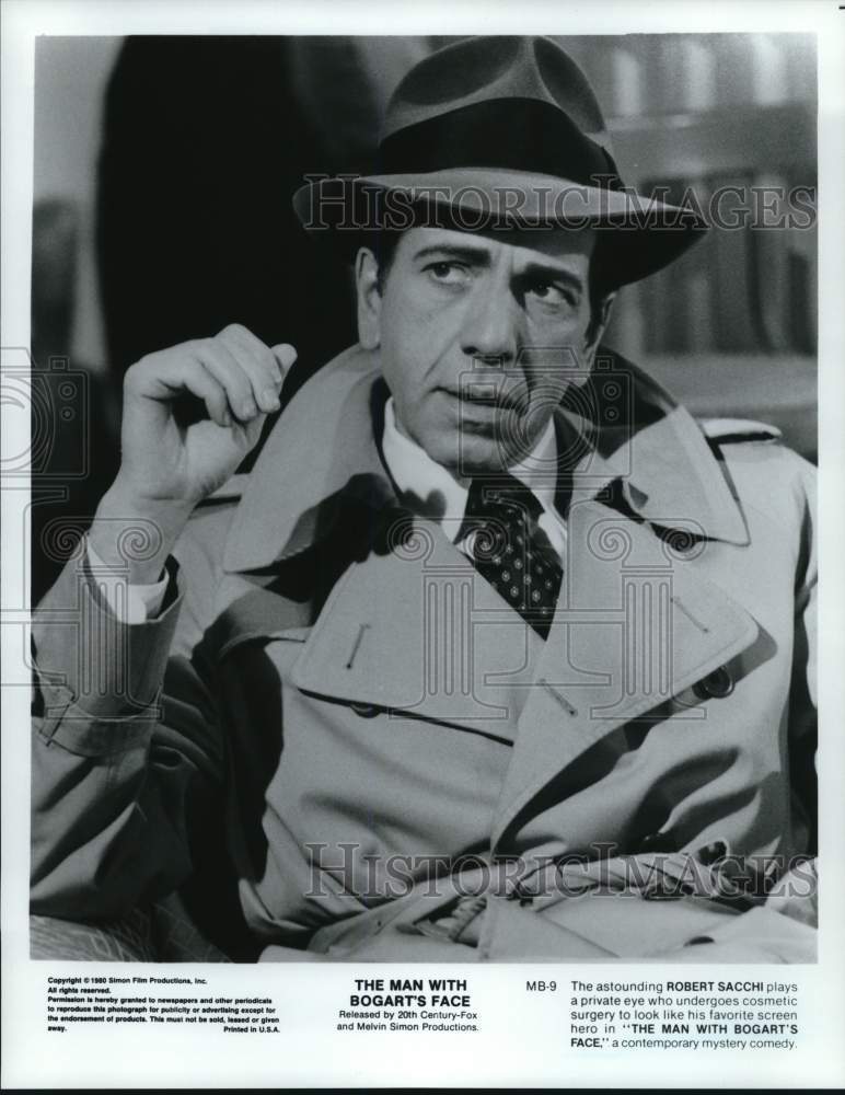 1980 Press Photo Actor Robert Sacchi in "The Man with Bogart's Face" - hcq10998- Historic Images