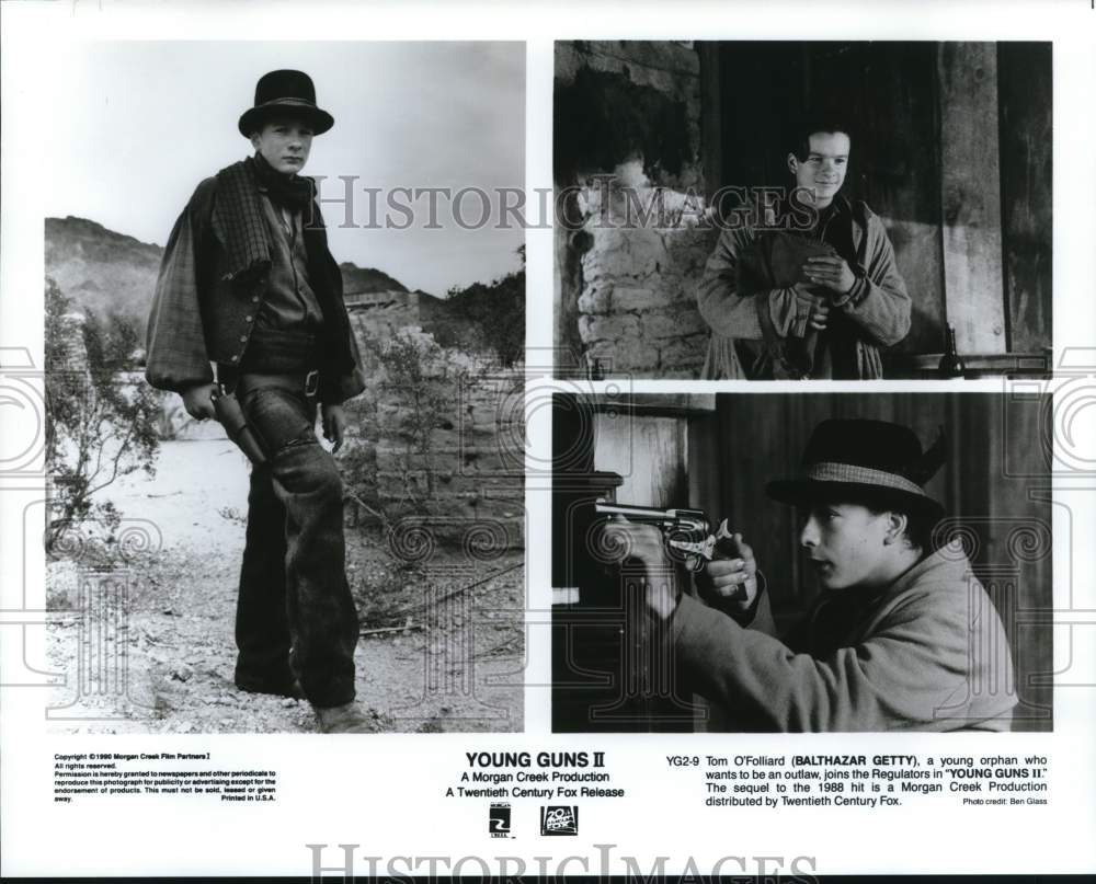 1990 Press Photo Actor Balthazar Getty in &quot;Young Guns II&quot; Film - hcq11436- Historic Images