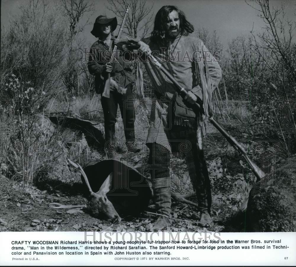 1971 Press Photo Actor Richard Harris in &quot;Man in the Wilderness&quot; Scene- Historic Images