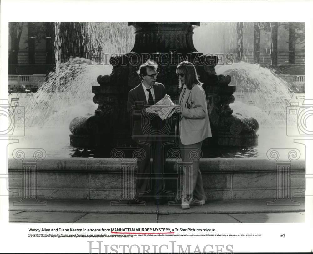 1993 Press Photo &quot;Manhattan Murder Mystery&quot; Actors Woody Allen, Diane Keaton- Historic Images