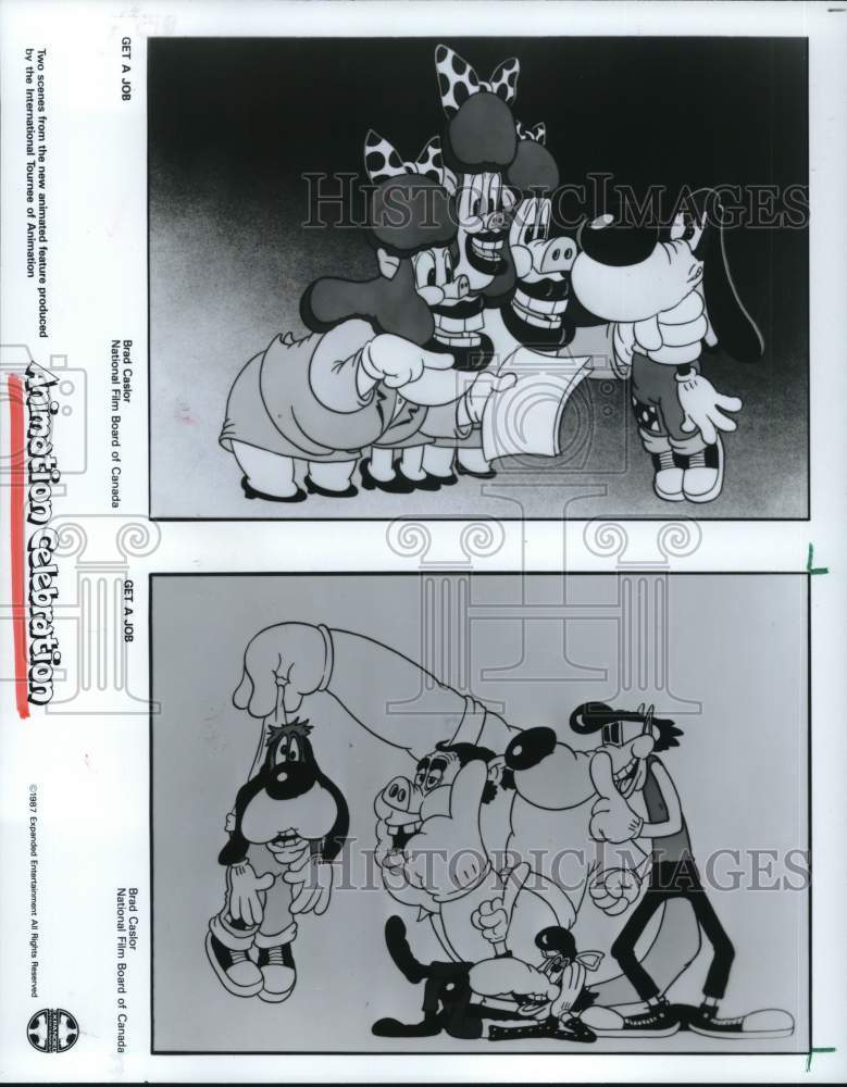 1987 Press Photo Scenes from International Tournee of Animation&#39;s Feature- Historic Images