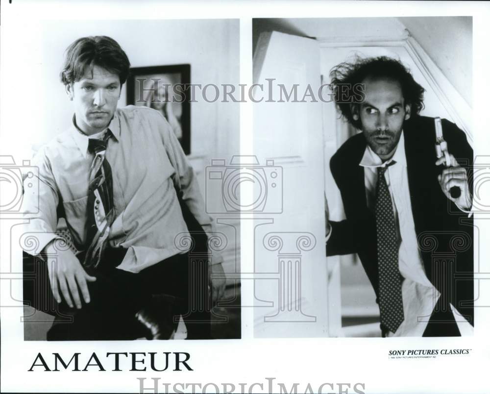 1994 Press Photo Martin Donovan &amp; Damian Young in &quot;Amateur&quot; Film - hcq15778- Historic Images