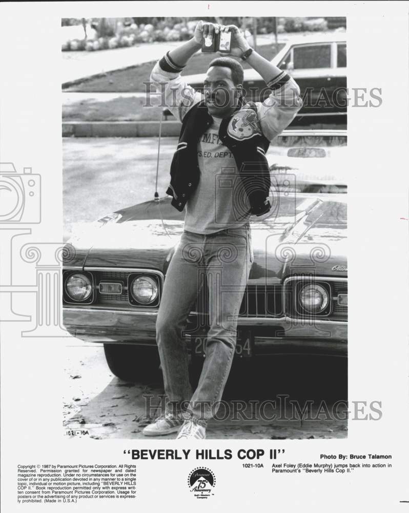 1987 Press Photo Actor Eddie Murphy in &quot;Beverly Hills Cop II&quot; Movie Scene- Historic Images