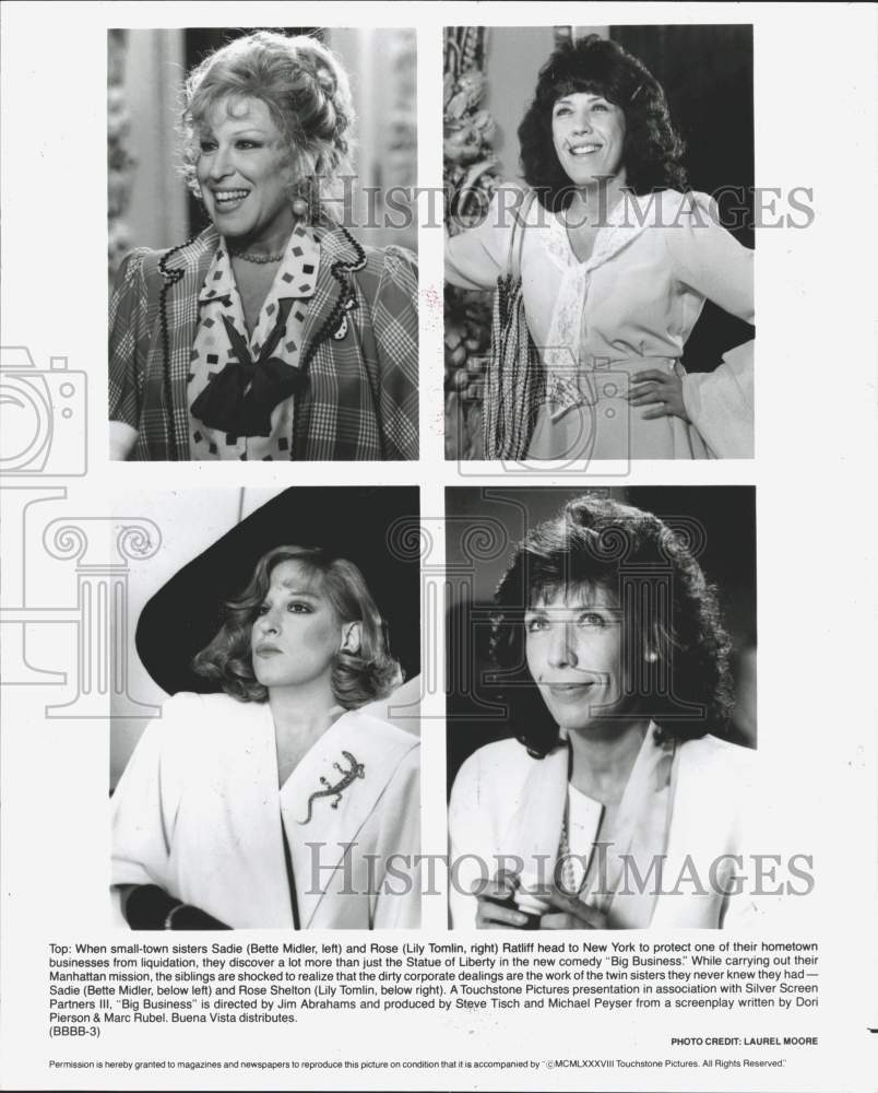 1988 Press Photo &quot;Big Business&quot; Movie Cast Members - hcq15874- Historic Images