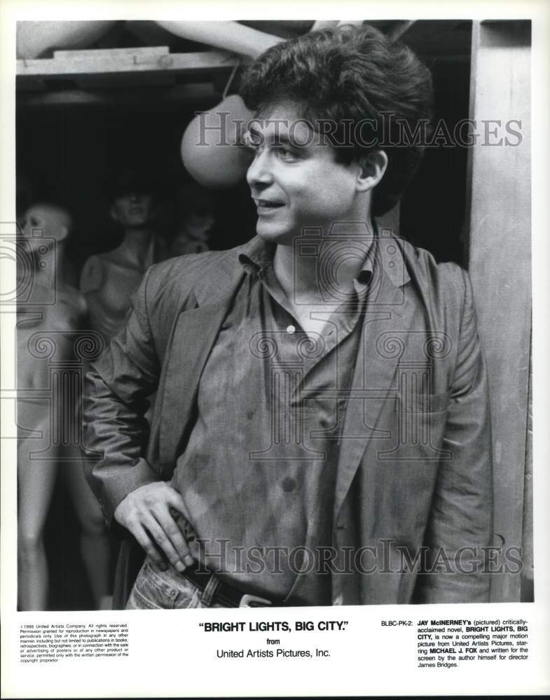 1988 Press Photo Jay McInerney, Author of &quot;Bright Lights, Big City&quot; Movie- Historic Images