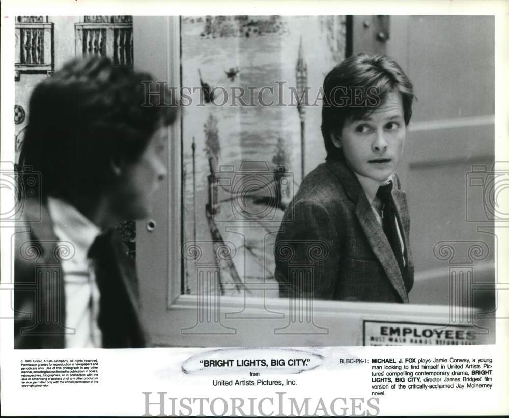 1988 Press Photo Michael J. Fox in &quot;Bright Lights, Big City&quot; Movie - hcq19961- Historic Images