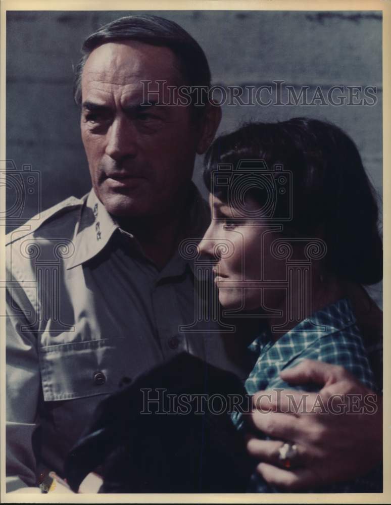 Press Photo Actor Gregory Peck &amp; Co-Star in &quot;MacArthur&quot; Film - hcq22335- Historic Images