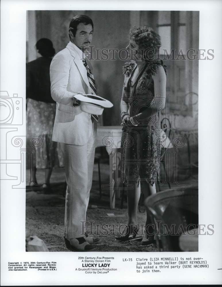 1975 Press Photo Liza Minnelli &amp; Burt Reynolds in &quot;Lucky Lady&quot; Movie - hcq22413- Historic Images