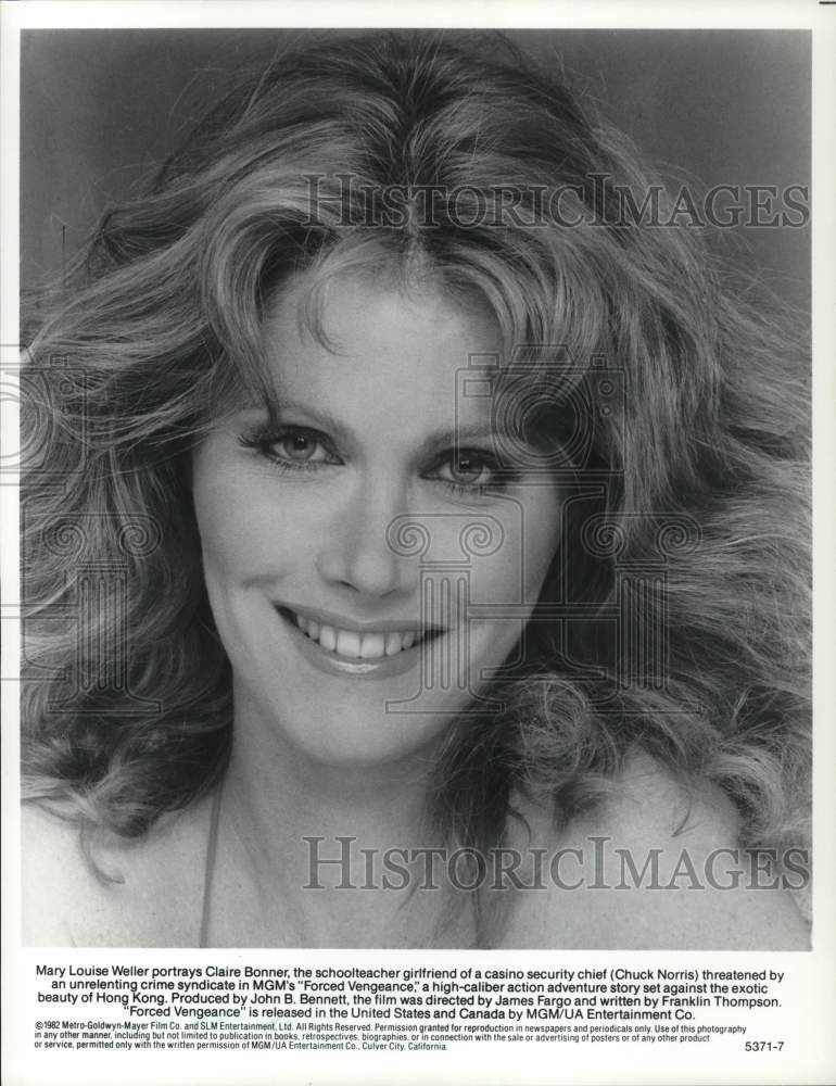 1982 Press Photo Actress Mary Louise Weller in &quot;Forced Vengeance&quot; Movie- Historic Images