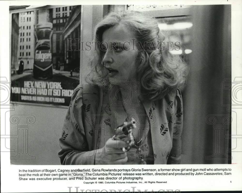 1980 Press Photo Actress Gena Rowlands in "Gloria" Movie - hcq27635