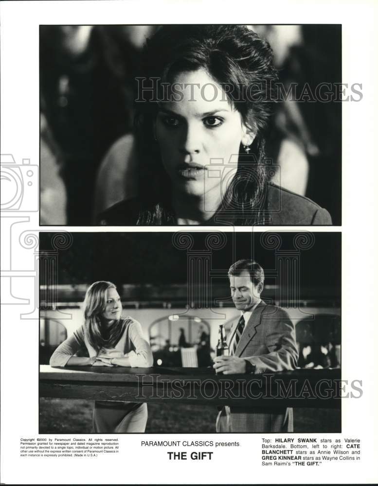 2000 Press Photo Hilary Swank, Cate Blanchett, Greg Kinnear in "The Gift" Movie