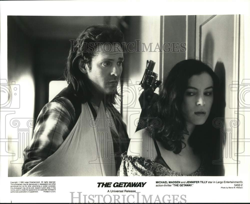 1993 Press Photo Michael Madsen & Jennifer Tilly in "The Getaway" Movie