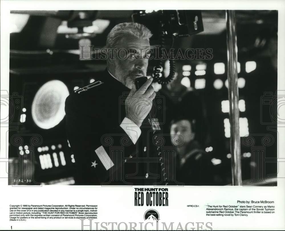 1990 Press Photo Actor Sean Connery in &quot;The Hunt for Red October&quot; Movie- Historic Images