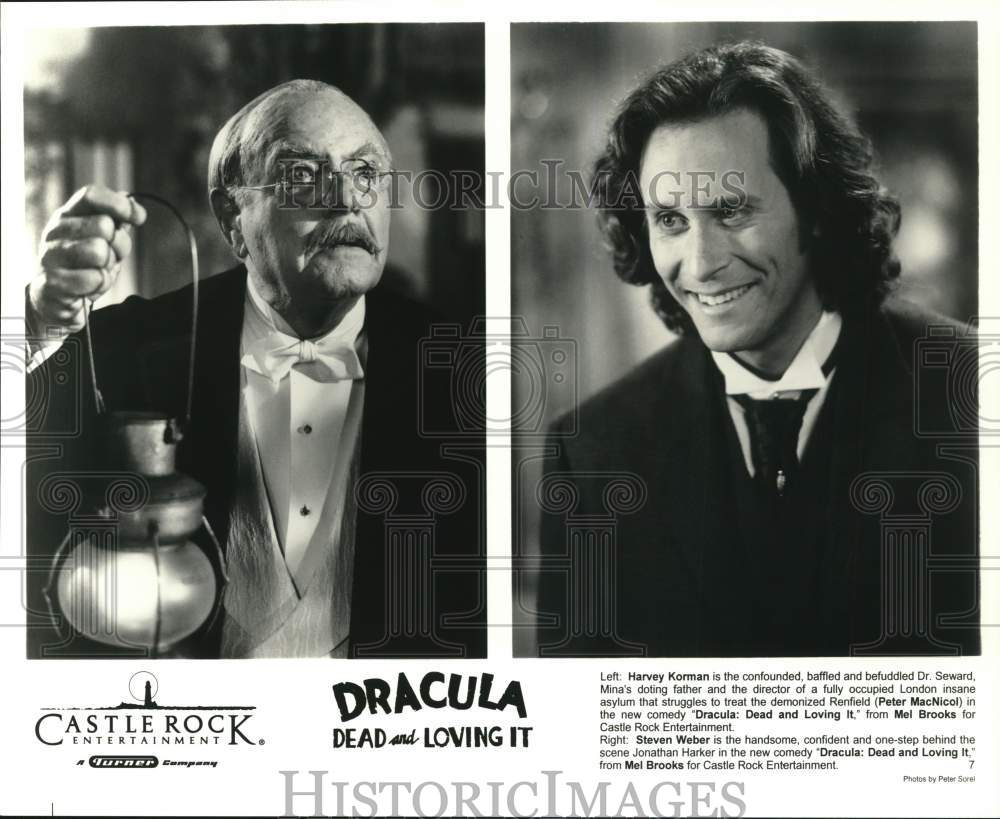 Press Photo Harvey Korman &amp; Steven Weber in &quot;Dracula: Dead and Loving It&quot; Movie