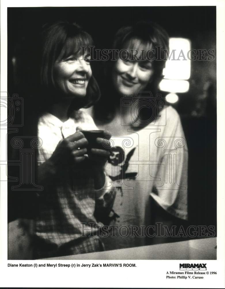 1996 Press Photo Diane Keaton & Meryl Streep in Jerry Zak's "Marvin's Room"
