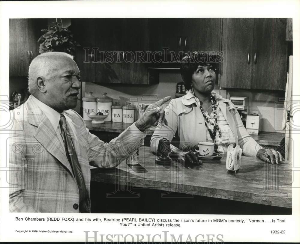 1976 Press Photo Redd Foxx & Pearl Bailey in "Norman...Is That You?" Movie
