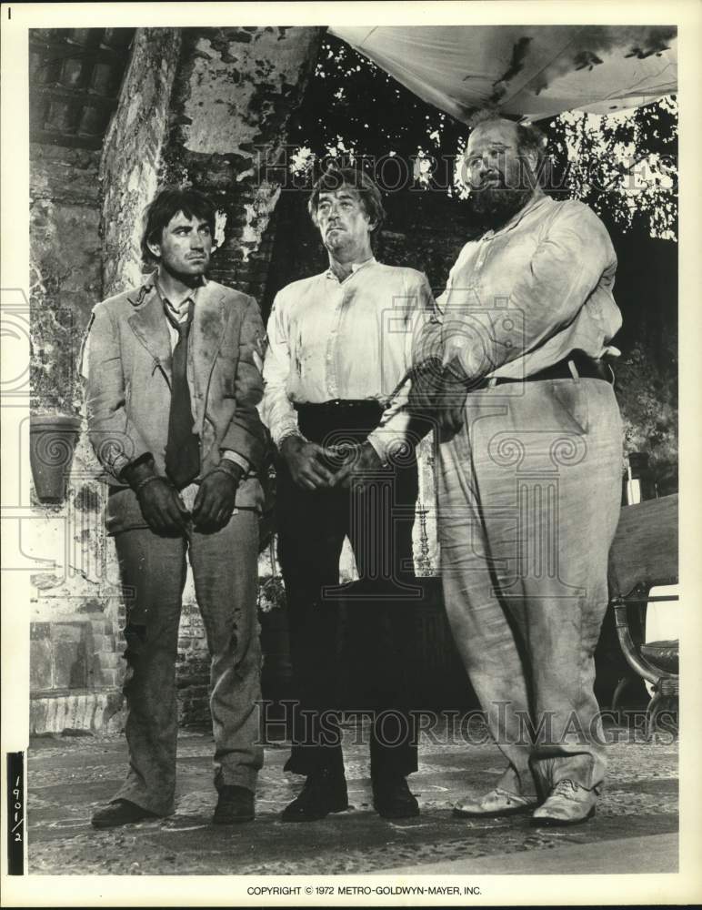 1972 Press Photo Three Actors in Handcuffs in &quot;The Wrath of God&quot; Movie- Historic Images