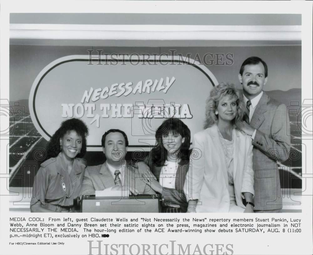 1987 Press Photo Claudette Wells &amp; &quot;Not Necessarily the News&quot; Repertory Members- Historic Images