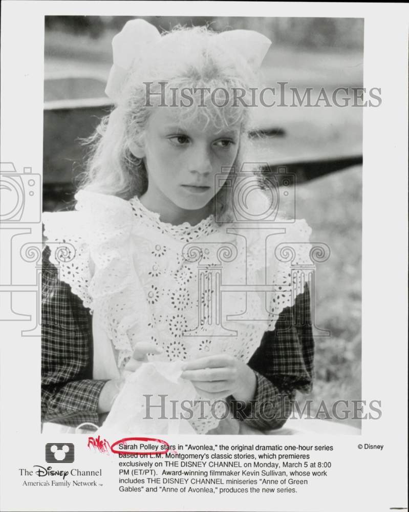 1990 Press Photo Actress Sarah Polley in &quot;Avonlea&quot; TV Series - hcq45194- Historic Images