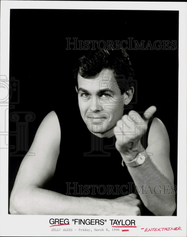 1996 Press Photo Entertainer Greg &quot;Fingers&quot; Taylor - hcq45267- Historic Images