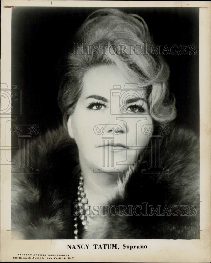 Press Photo Nancy Tatum, Soprano - hcq45270- Historic Images