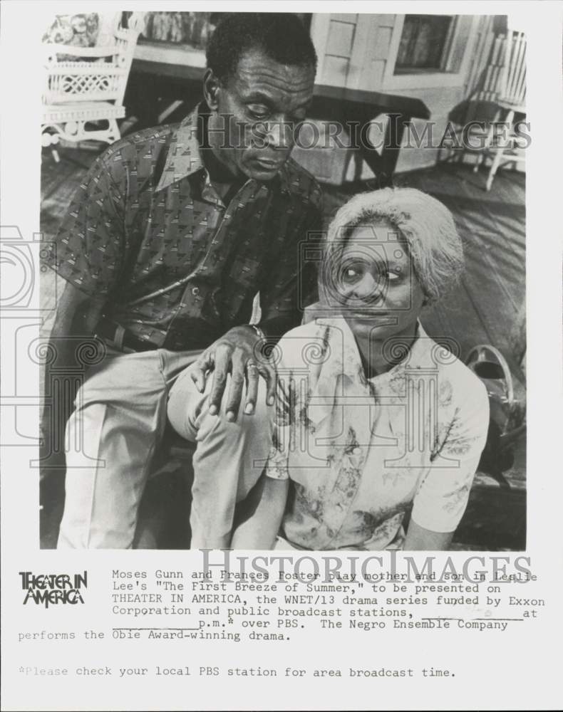 1978 Press Photo Moses Gunn and Frances Foster in &quot;The First Breeze of Summer&quot;- Historic Images