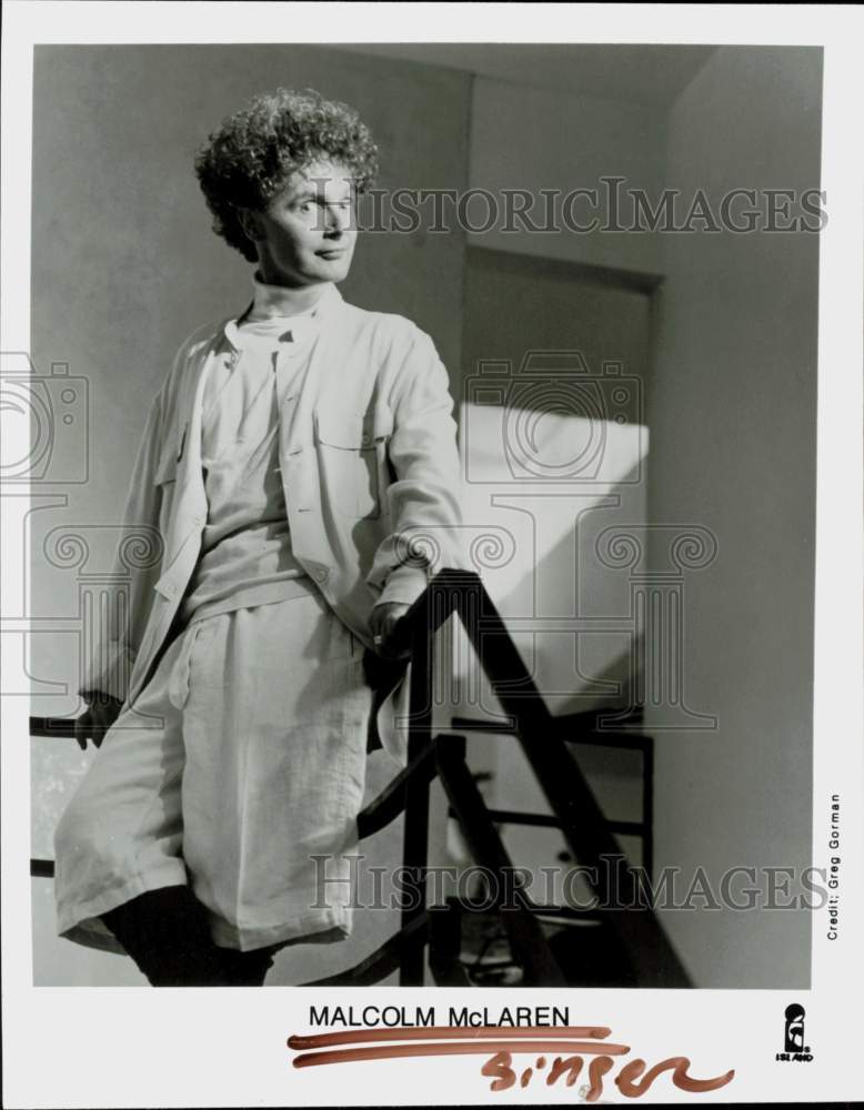 1986 Press Photo Singer Malcolm McLaren - hcq45361- Historic Images